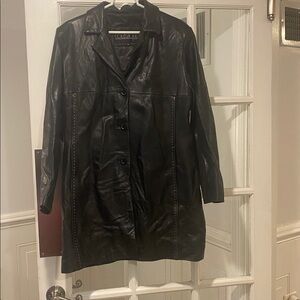 Collezione size XL Genuine Leather Coat Good Condition